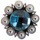 HSCN045-Crystal Rhinestone Bling Berry Conchos Turquoise Clear