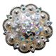 HSCN058-AB CRYSTALS ROUND CONCHOS RHINESTONE HEADSTALL SADDLE TACK BLING COWGIRL