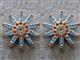 HSCN063-TURQUOISE AMBER RHINESTONE SPUR CONCHOS BLING HEADSTALL TACK COWGIRL