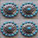 HSCN066-TURQUOISE OVAL ANTIQUE NICKLE RHINESTONE CONCHOS BLING HEADSTALL TACK