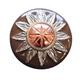 HSCN068-3 TONE FINISHING ROUND CONCHOS COPPER DOME SILVER AND BROWN