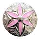 HSCN070-NICKEL FINISH ROUND CONCHOS WITH PINK PAINTED INLAY