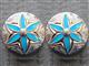 HSCN071-NICKLE FINISH ROUND CONCHOS TURQUOISE PAINTED INLAY SADDLE TACK BELT