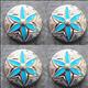 HSCN071-NICKLE FINISH ROUND CONCHOS TURQUOISE PAINTED INLAY SADDLE TACK BELT