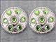 HSCN079-NICKLE FINISH GREEN CONCHOS WHEEL SHAPE WITH ROPE EDGE