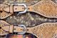 BHPS102-NEW HILASON WESTERN SPUR STRAPS LEATHER HAND TOOLED W/ STUDS - TAN