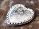 HSCN128-HEART SHAPED FLORAL CARVED CONCHO WITH ROPE EDGE SADDLE HEADSTALL TACK BLING COW
