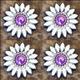 HSCN137-WHITE ENAMEL AND PURPLE STONE FLORAL CONCHO SADDLE HEADSTALL TACK BLING COWGIRL