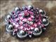 HSCN138-PINK AND DARK PINK CRYSTALS BERRY CONCHO RHINESTONE HEADSTALL SADDLE TACK BLING
