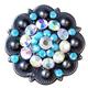 HSCN142-AB CRYSTALS ROUND CONCHOS RHINESTONE WESTERN HEADSTALL TACK BLING COWGIRL