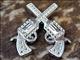 HSCN150-ANTIQUE SILVER FINISH CROSS PISTOL CONCHOS SADDLE TACK HEADSTALL COWGIRL