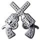HSCN150-ANTIQUE SILVER FINISH CROSS PISTOL CONCHOS SADDLE TACK HEADSTALL COWGIRL