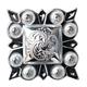 HSCN156-HILASON GERMAN SILVER  1 INCH BERRY SQUARE CONCHOS COWGIRL HEADSTALLS TACK