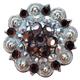 HSCN050-016-BROWN & AB CRYSTALS BERRY CONCHO RHINESTONE HEADSTALL SADDLE TACK BLING COWGIRL
