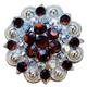 HSCN050-042-TOPAZ & AB CRYSTALS BERRY CONCHO RHINESTONE HEADSTALL SADDLE TACK BLING COWGIRL