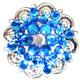 HSCN050-020-CAPRI BLUE & AB CRYSTALS BERRY CONCHO RHINESTONE HEADSTALL SADDLE TACK BLING