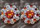 HSCN050-028-ORANGE & AB CRYSTALS BERRY CONCHO RHINESTONE HEADSTALL SADDLE TACK BLING COWGIRL