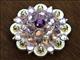 HSCN050-005-AMERO PINK PURPLE CRYSTALS BERRY CONCHO RHINESTONE HEADSTALL SADDLE