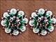 HSCN050-017-BROOL BROWN GREEN CRYSTALS BERRY CONCHO RHINESTONE HEADSTALL SADDLE TACK COWGIRL