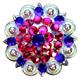 HSCN050-026-COBFUC BLUE PINK CRYSTALS BERRY CONCHO RHINESTONE HEADSTALL SADDLE