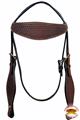 BHPA319DB-HILASON WESTERN LEATHER HORSE BRIDLE HEADSTALL BREAST COLLAR DARK BROWN