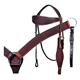 BHPA319DB-HILASON WESTERN LEATHER HORSE BRIDLE HEADSTALL BREAST COLLAR DARK BROWN