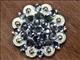 HSCN049-009-BLACK DAIMOND CRYSTALS 1-1/4in. BERRY CONCHO RHINESTONE TACK SADDLE