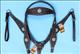 BHPA442DBCN034-HILASON WESTERN LEATHER HORSE HEADSTALL BREAST COLLAR BROWN TURQUOISE CONCHOS