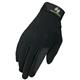 HE-HG295-HERITAGE PERFORMANCE FLEECE LEATHER HORSE RIDING EQUESTRIAN GLOVE BLACK