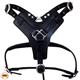 HSDH101-HILASON BLACK STUDDED LEATHER PADDED DOG HARNESS WITH LEASH