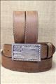 BR-C12685-JUSTIN BROWN FLYING HIGH WESTERN LEATHER BELT W/ FLAG BUCKLE MADE IN THE USA