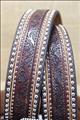 BR-C41545-TONY LAMA BROWN FLORAL TOOLED LEATHER JAGGED RAIL MEN BELT SILVER STUD