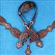HSZT149MBK1-WESTERN LEATHER HORSE BRIDLE HEADSTALL BREAST COLLAR BLACK MAHOGANY CONCHO
