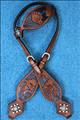HSZT149MBK1-WESTERN LEATHER HORSE BRIDLE HEADSTALL BREAST COLLAR BLACK MAHOGANY CONCHO
