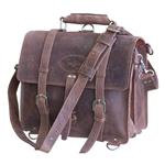 CHESTNUT GLANOR RUSTIC VINTAGE LEATHER BRIEFCASE BACKPACK LAPTOP BAG