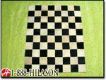 HR118-F HILASON COW HAIR ON LEATHER PATCHWORK STRAIGHT RUG
