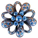 CRYSTAL RHINESTONE BLING CONCHOS WITH FLORAL DESIGN ANTIQUE COPPER FINISH