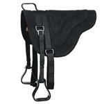 HILASON HORSEMANSHIP LEATHER BAREBACK WESTERN TREELESS SADDLE PAD BLACK