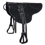 HILASON NATURAL HORSEMANSHIP LEATHER BAREBACK ENGLISH TREELESS SADDLE PAD BLACK