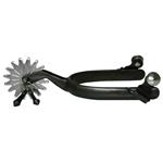 HILASON BLACK STEEL MEN SPURS NICKEL PLATED ROWELS