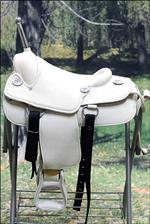 Custom Design Rare Western Trick Riding White Saddle