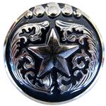 Antique Silver Finished Conchos with Texas Star