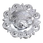 Bright Silver Finished Floral Conchos