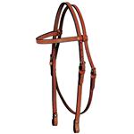 LEATHER HORSE BROWBAND HEADSTALL DOUBLE PLY BY CIRCLE Y REGULAR OIL