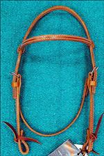 CIRCLE Y REGULAR OIL LEATHER STITCHED BROWBAND HEADSTALL HORSE TACK