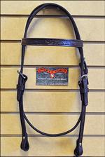 CIRCLE Y WALNUT FLORAL TOOLED LEATHER TACK HORSE BROWBAND HEADSTALL