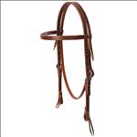 WEAVER LEATHER DELUXE BROWN LATIGO LEATHER HORSE BROWBAND HEADSTALL