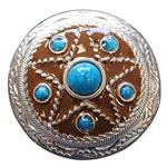 TURQUOISE STAR ANTIQUE RHINESTONE CONCHOS ROUND BLING HEADSTALL TACK