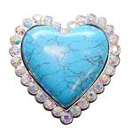 TURQUOISE HEART SHAPE NICKLE RHINESTONE CONCHOS BLING HEADSTALL TACK