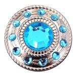 NICKLE FINISH TURQUOISE CONCHO WHEEL SHAPE W/ROPE EDGE TACK BELT